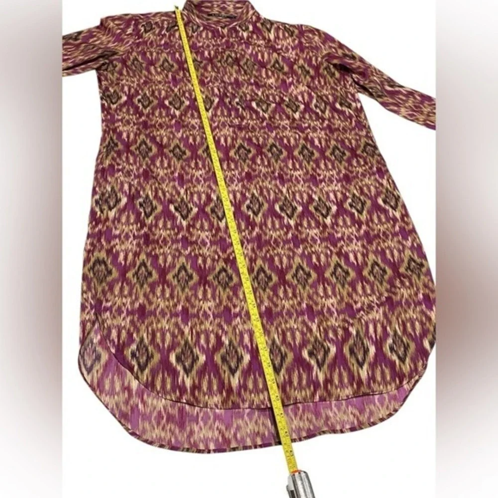 Lauren Ralph Lauren‎ Shirt Dress Medium Midi LS Geometric Print